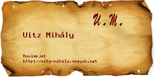 Uitz Mihály névjegykártya
